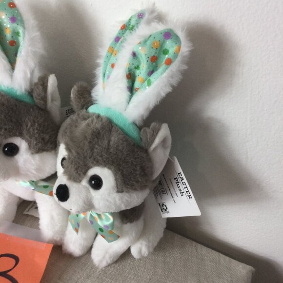 Lot of 3 Way to Celebrate Easter Stuffed Animal Small Puppy Dotted Bow Plush Toy - Picture 6 of 7